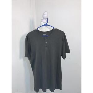 Bonobos Mens Henley Shirt Black Sz.L Long Sleeve Pima Drytex